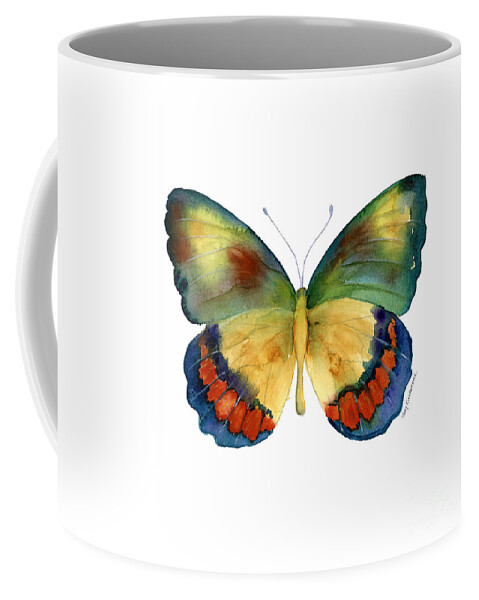Bagoe Butterfly Coffee Mug featuring the painting 67 Bagoe Butterfly by Amy Kirkpatrick