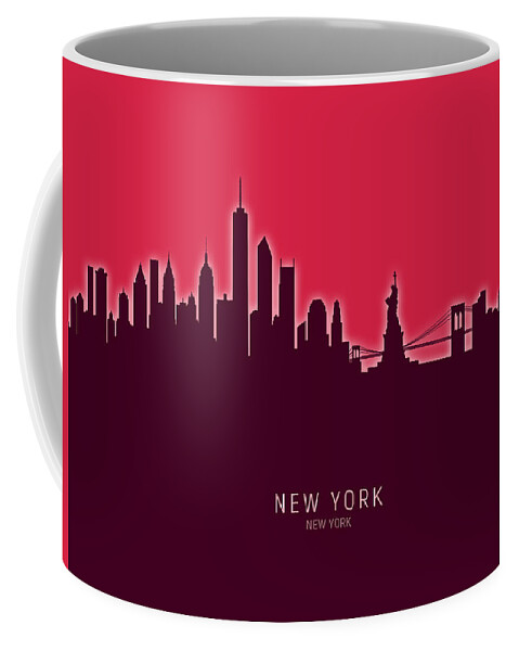 New York Coffee Mug featuring the digital art New York Skyline by Michael Tompsett