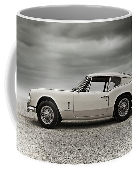 Vintage Coffee Mug featuring the digital art '67 Triumph GT6 #67 by Douglas Pittman