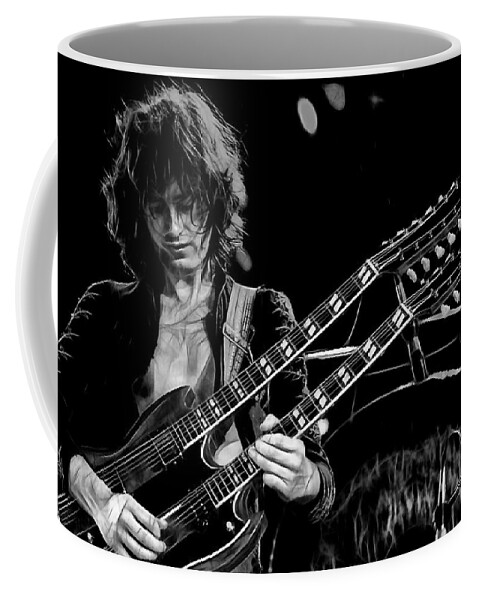 Jimmy Page Coffee Mug featuring the mixed media Jimmy Page Collection #7 by Marvin Blaine