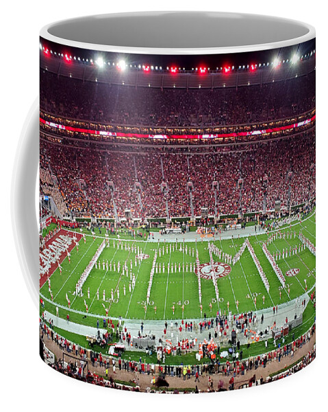 Gameday Coffee Mug featuring the photograph Night Panorama Bryant-Denny Stadium #8 by Kenny Glover