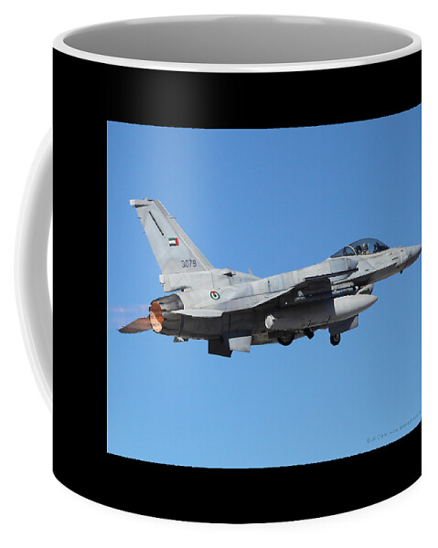 Falcon Coffee Mug featuring the photograph UAE Block 60 F-16 Departing Nellis AFB by Custom Aviation Art