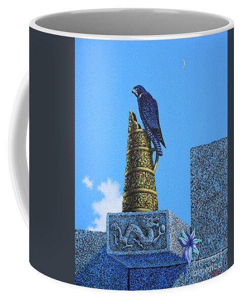 Oil On Canvas Coffee Mug featuring the painting Dragon City by Oilan Janatkhaan