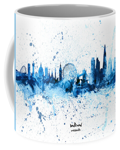 London Coffee Mug featuring the digital art London England Skyline #80 by Michael Tompsett