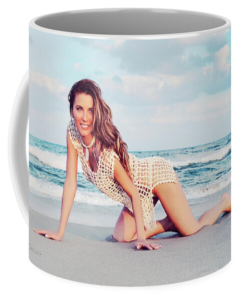 Affluent Opulent Luxe Style Coffee Mug featuring the photograph 8394 Supermodel Tatyana Liskina - Delray Beach by Nasser Atelier