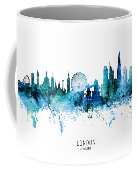 London Coffee Mug featuring the digital art London England Skyline by Michael Tompsett