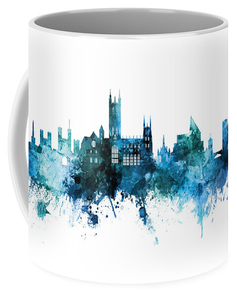 Canterbury Coffee Mug featuring the digital art Canterbury England Skyline #9 by Michael Tompsett
