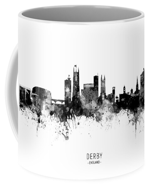 Derby Coffee Mug featuring the digital art Derby England Skyline #9 by Michael Tompsett