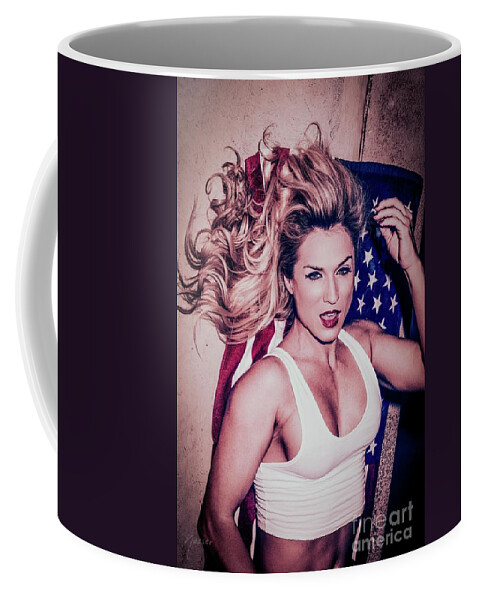 Piper Precious Pizzazz Patriot Poolside Palm Springs Usa Coffee Mug featuring the photograph 9336 Piper Precious Pizzazz Patriot Poolside Palm Springs USA by Nasser Atelier