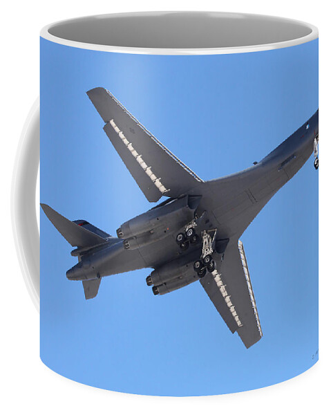 Ellsworth Afb Coffee Mug featuring the photograph Ellsworth B-1B Lancer on downwind over Nellis AFB by Custom Aviation Art