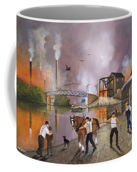 England Coffee Mug featuring the painting Toll End Bridge Dudley Canal - England by Ken Wood