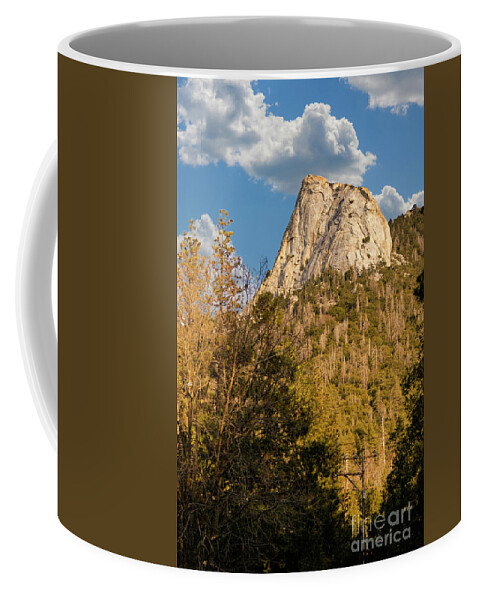 Tahquitz Coffee Mug featuring the photograph A beautiful granite faced mountain top with sheer cliff and stunning landscape. by Gunther Allen