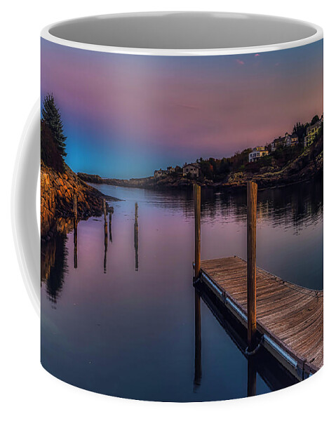 Perkins Cove Coffee Mug featuring the photograph A Beautiful Night in Perkins Cove by Penny Polakoff