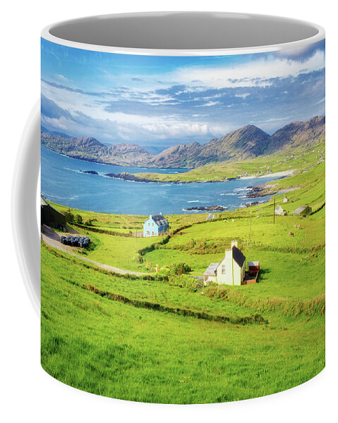 Atlantic Ocean Coffee Mug featuring the photograph A beautiful panorama of the Ring of Kerry by Jordi Carrio Jamila