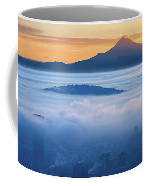 Portland Coffee Mug featuring the photograph A Blanket of Fog by Patrick Campbell