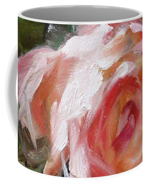  Coffee Mug featuring the painting A Bunch of Roses Detail 5 by Roxanne Dyer