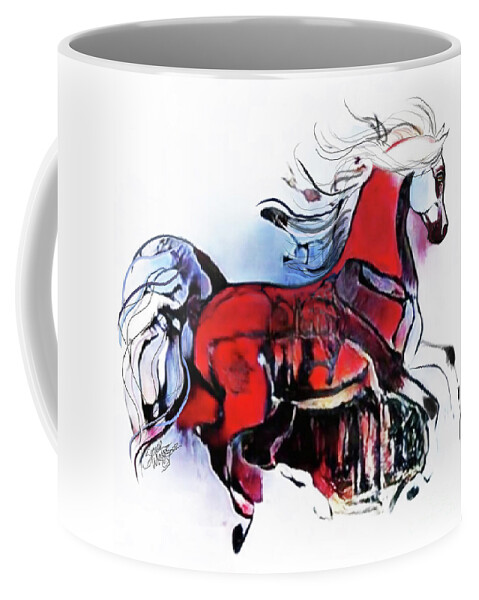 #nftartist #nftcollection #nftdrop #contemporaryart Coffee Mug featuring the digital art A Cantering Horse 005 by Stacey Mayer