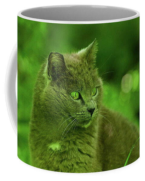 Cat Coffee Mug featuring the photograph A Cat in the Wild - Cat Portrait by Amazing Action Photo Video