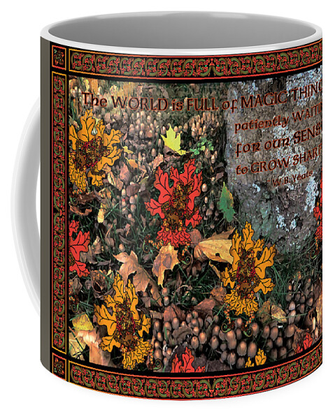 Autumn Coffee Mug featuring the digital art A Celtic Fairy Ring by Celtic Artist Angela Dawn MacKay