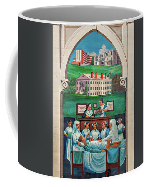 Mural Coffee Mug featuring the photograph A Century of Christian Service to Man and God by Maria Coulson