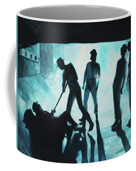 Gothic Coffee Mug featuring the painting A Clockwork Orange - Droogs by Sv Bell