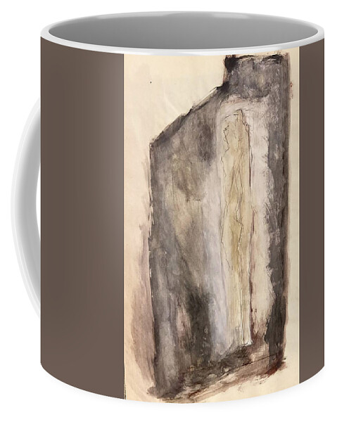 Paper Coffee Mug featuring the painting A Couple In A Box by David Euler