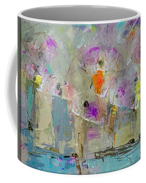 Urban Coffee Mug featuring the painting A Day For Umbrella Gathering by Lisa Kaiser