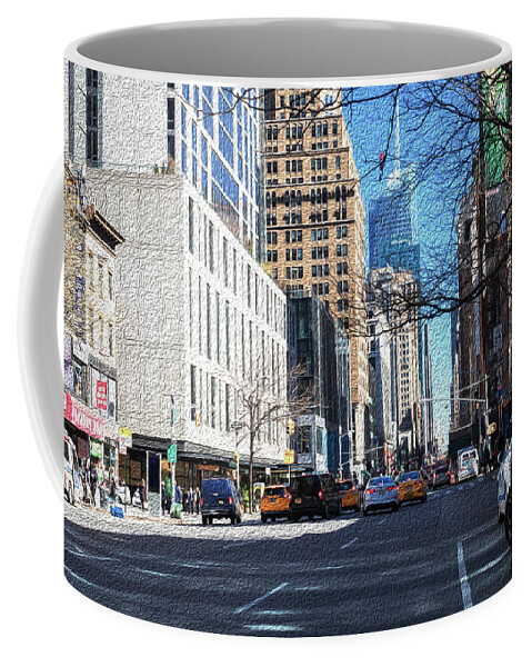 New York City Coffee Mug featuring the photograph A Day in the Life Oil Painting by Alison Frank