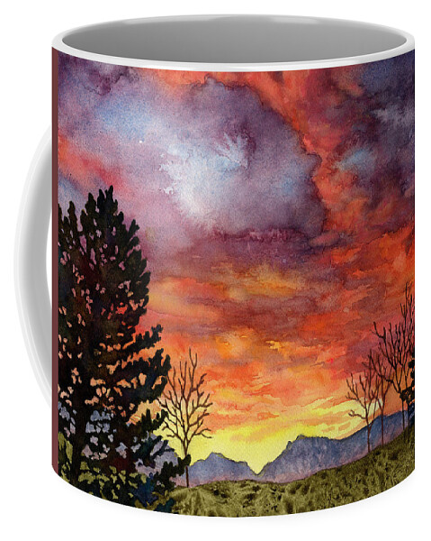 Sunset Painting Coffee Mug featuring the painting A Different Kind of Fire by Anne Gifford