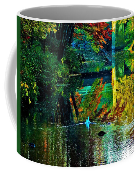- A Fall Morning Coffee Mug featuring the photograph - A Fall Morning by THERESA Nye