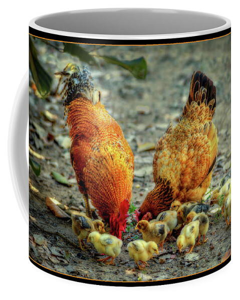 Family Coffee Mug featuring the digital art A Family of Chickens by Cindy Collier Harris