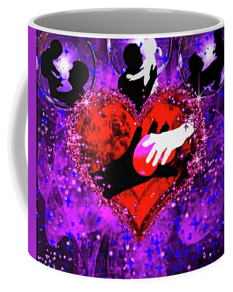A Fathers Love Poem Coffee Mug featuring the digital art A Fathers Love Shared by Stephen Battel