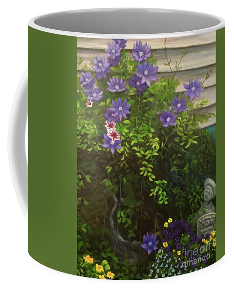 Paintings Coffee Mug featuring the painting A Friends Garden by Sherrell Rodgers