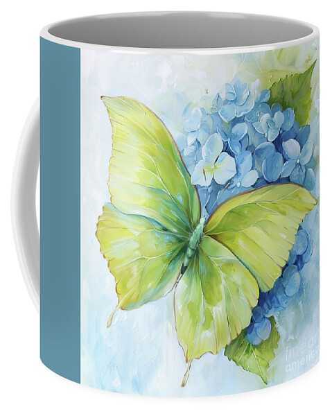 Butterfly Coffee Mug featuring the painting A Garden Gem by Tina LeCour