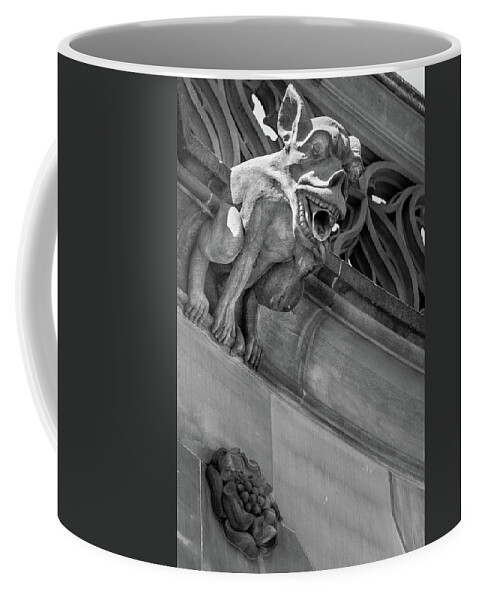 Architecture Coffee Mug featuring the photograph A Gargoyle in Strasbourg - 1 by W Chris Fooshee
