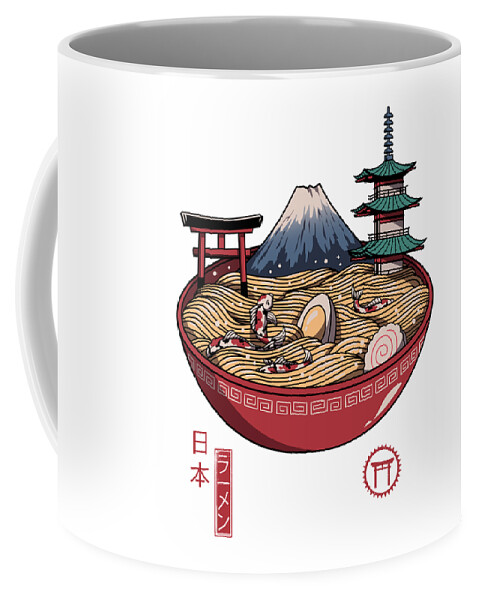 Japan Coffee Mug featuring the digital art A Japanese Ramen by Vincent Patrick Trinidad