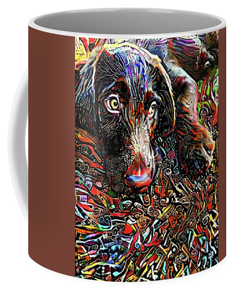Labradoodle Coffee Mug featuring the digital art A Labradoodle Named Bacchius by Peggy Collins