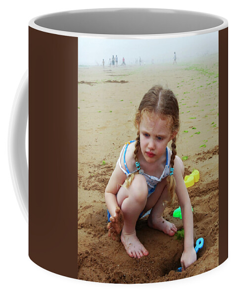 A Little Girl at the Beach Coffee Mug by Derrick Neill - Fine Art