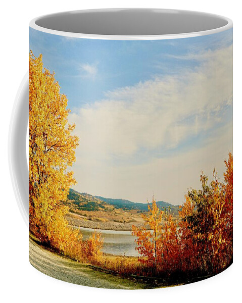 A Lovely Lake On The Cowboy Trail October 2020. Fish Were Biting Coffee Mug featuring the photograph A lovely Lake on the Cowboy Trail October 2020 by Brian Sereda