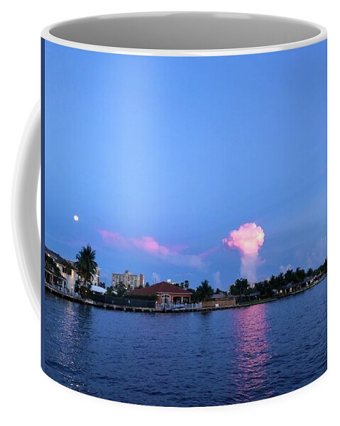 Pink And Blue Coffee Mug featuring the photograph A Magical Evening in Fort Lauderdale by Medge Jaspan