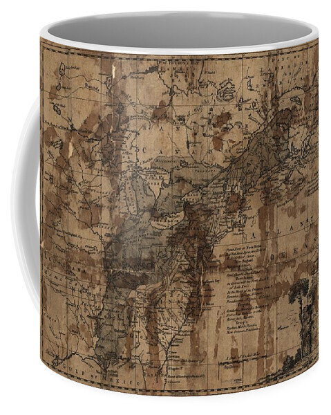 Map Coffee Mug featuring the painting A map of the British and French settlements in North America. LOC 73694933 by MotionAge Designs