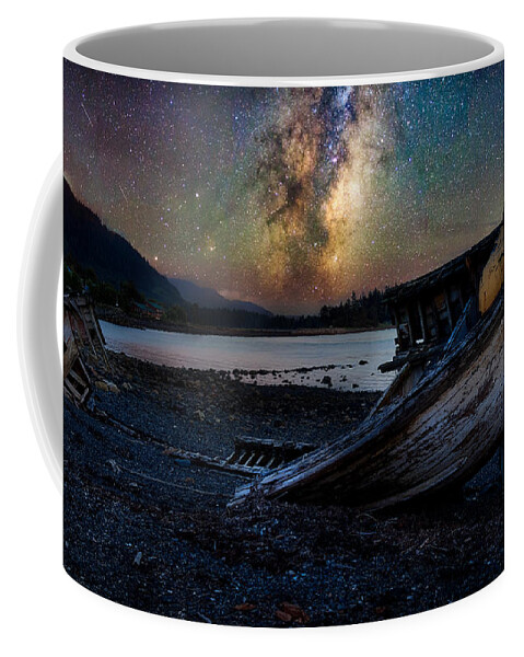 Craig Coffee Mug featuring the photograph A Milkyway Boat wreck by Bradley Morris