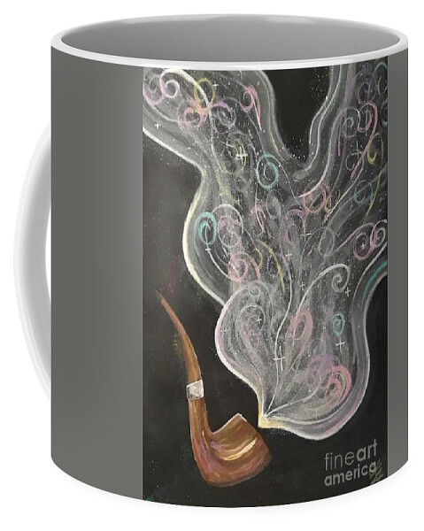 Pipe Coffee Mug featuring the painting A Pipe Dream by April Reilly