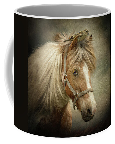 Icelandic Horse Coffee Mug featuring the digital art A Place to Hide by Maggy Pease
