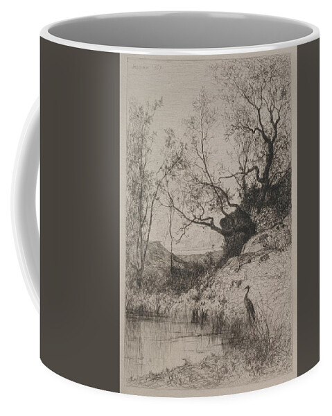 A Pond 1867 Adolphe Appian French 1818 To 1898 Coffee Mug featuring the painting A Pond 1867 Adolphe Appian French 1818 to 1898 by MotionAge Designs