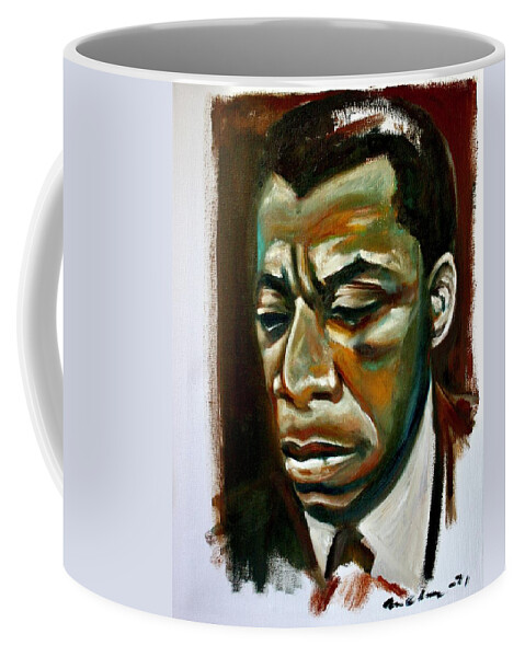 James Baldwin Coffee Mug featuring the painting A portrait of James Baldwin by Martel Chapman