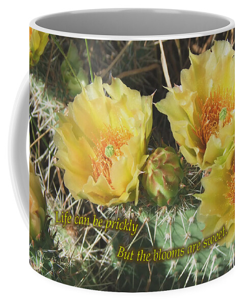 Cactus Coffee Mug featuring the mixed media A Prickly Life by Kae Cheatham