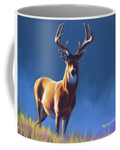 Acrylic Coffee Mug featuring the painting A Quick Buck by Timothy Stanford