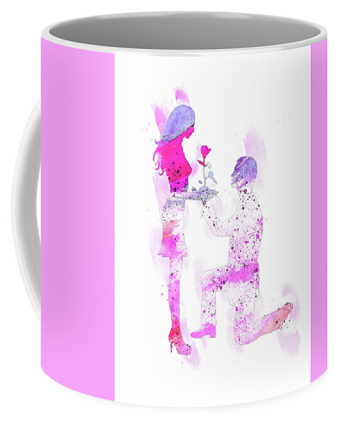  Love Coffee Mug featuring the digital art A Romantic Rose Gift by Pamela Williams