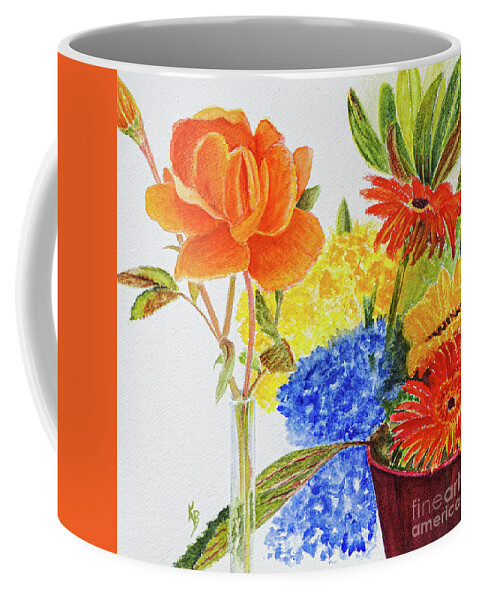 Flowers Coffee Mug featuring the painting A Rose is a Rose by Karen Fleschler